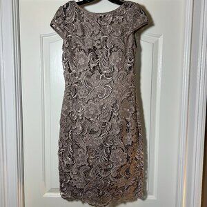 Adrianna Papell Cap Sleeve Lace Dress